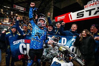 Billy Bolt crowned 2026 FIM SuperEnduro World Champion on home